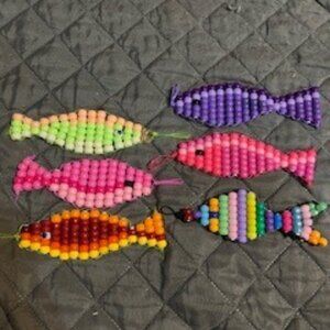 homemade pony bead keychain ND BAG CHARMS